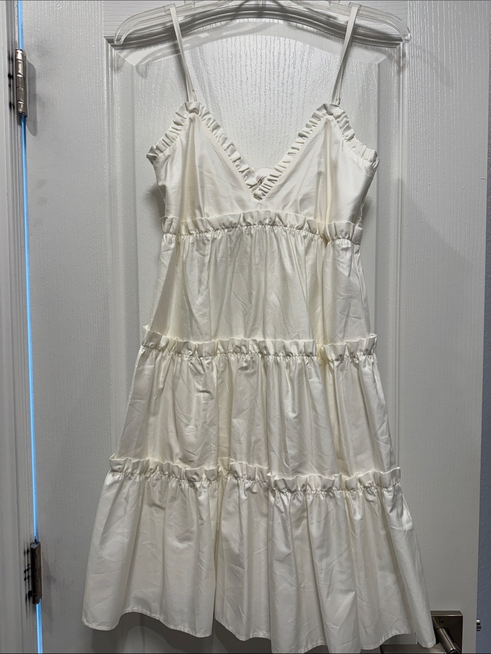 White Tiered Ruffle Mini Dress